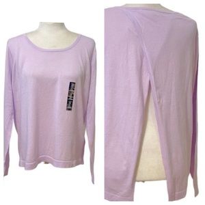 GAP Factory Lilac Crew Neck Open Back Sweater
